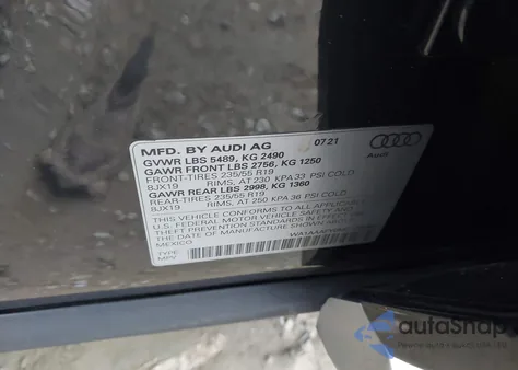 2021 Audi Q5 Premium 45 Tfsi Quattro S Tronic из США, поврежденный, VIN WA1AAAFY0M2129283